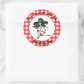 Gingham Strawberry Jam Sticker Etiket Uw Keuken (Tas)