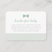 Gingham stropdas groene baby shower omhullingskaar plaatskaartje (Voorkant)