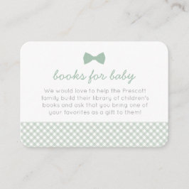Gingham stropdas groene baby shower omhullingskaar plaatskaartje