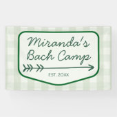 Gingham Summer Bach Camp Green Bachelorette Spandoek (Horizontaal)