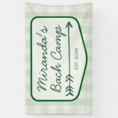 Gingham Summer Bach Camp Green Bachelorette Spandoek (Verticaal)