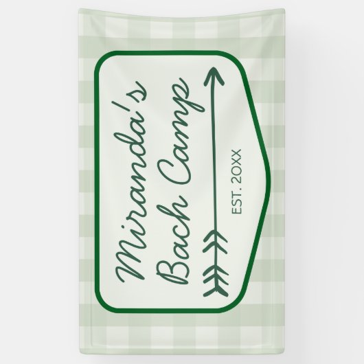 Gingham Summer Bach Camp Green Bachelorette Spandoek (Verticaal)