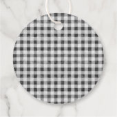 Gingham Sunflower Picnic Baby shower Bedankt Bedankjes Labels (Achterkant)