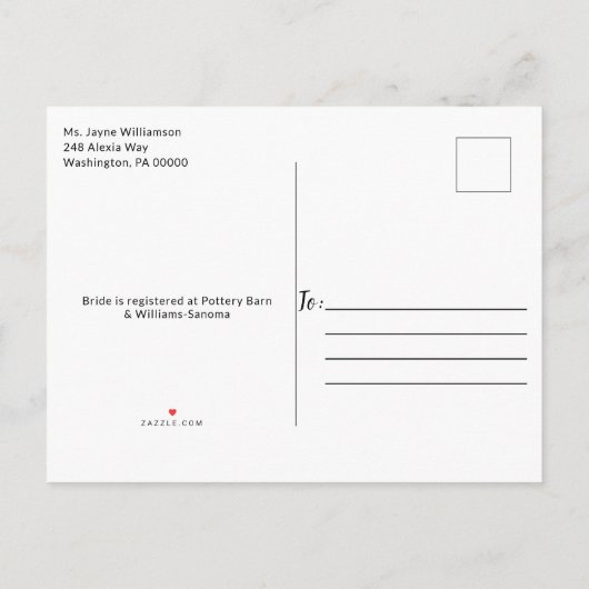 Gingham Sunflower Rustic Bridal Shower Invitation Uitnodiging Briefkaart (Achterkant)