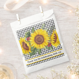 Gingham & Sunflowers Favor Zak Meisjes Dames Evene Bedankzakje