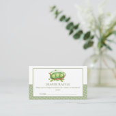 Gingham Sweet Pea In Pod Luier Raffle Baby shower Informatiekaartje (Staand voorkant)