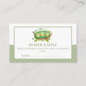Gingham Sweet Pea In Pod Luier Raffle Baby shower Informatiekaartje (Voorkant)