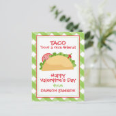 Gingham Taco Persoonlijke Kaarten van de Valentijn (Staand voorkant)