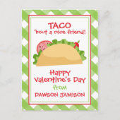 Gingham Taco Persoonlijke Kaarten van de Valentijn (Voorkant)