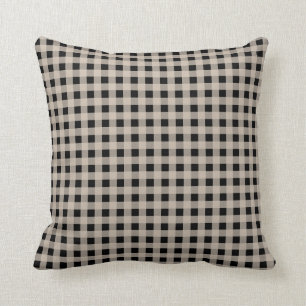 Gingham Tan en Black Kussen