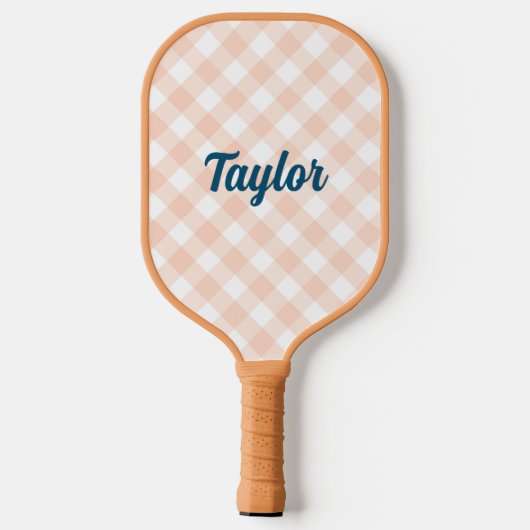 Gingham Tan Pickleball Paddle (Achterkant)