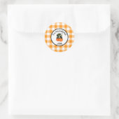 Gingham Tangerinejam Ronde Sticker (Tas)