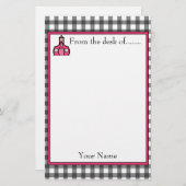 Gingham Teacher Stationery Briefpapier (Voorkant / Achterkant)