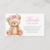 Gingham Teddy Bear Baby shower Boek Aanvraag Informatiekaartje (Voorkant)