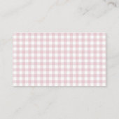Gingham Teddy Bear Baby shower Luier Raffle Informatiekaartje (Achterkant)