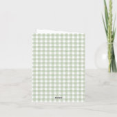 Gingham Teddybeer Baby Shower Dank Je Kaart (Achterkant)