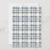 Gingham teddybeer jongen babyshower bedankkaart (Achterkant)