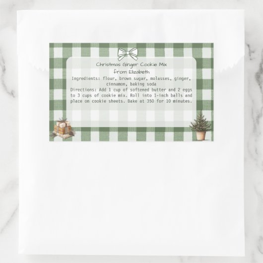 Gingham Trees Gift Christmas Cookie Mix Labels (Tas)