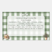 Gingham Trees Gift Christmas Cookie Mix Labels (Voorkant)