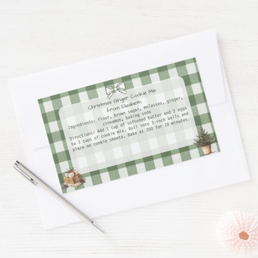 Gingham Trees Gift Christmas Cookie Mix Labels (Envelop)