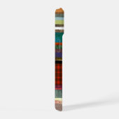Gingham trend Grungy gestreepte kunst iPhone 15 Case (Rechterkant)