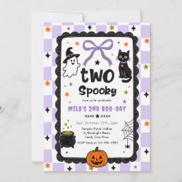 Gingham Twee Spookachtige Halloween Verjaardagsfee Kaart