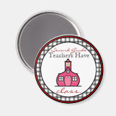Gingham tweedeklas leraar magneet (Voorkant / Achterkant)