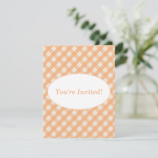 Gingham uitnodiging (Staand voorkant)