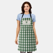 Gingham van Pine Needle Lane met botanische charme Schort (Gedragen)