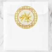 Gingham Vanilla Scented Handmade Candle Label (Tas)