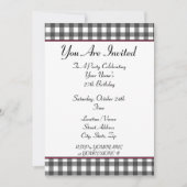 Gingham verjaardagsuitnodiging kaart (Voorkant)