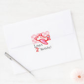 Gingham vliegtuig verjaardagsfeestje gunst | roze  vierkante sticker (Envelop)
