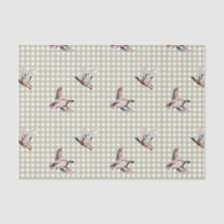 Gingham Vloeipapier met Wilde Eend Tissuepapier