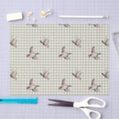 Gingham Vloeipapier met Wilde Eend Tissuepapier (Craft)