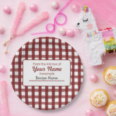 Gingham-voedseletiket Papieren Bordje (Feest)