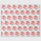 Gingham Vreugde Op Gewit Hout Cadeaupapier (Vlak)