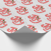 Gingham Vreugde Op Gewit Hout Cadeaupapier (Hoek)