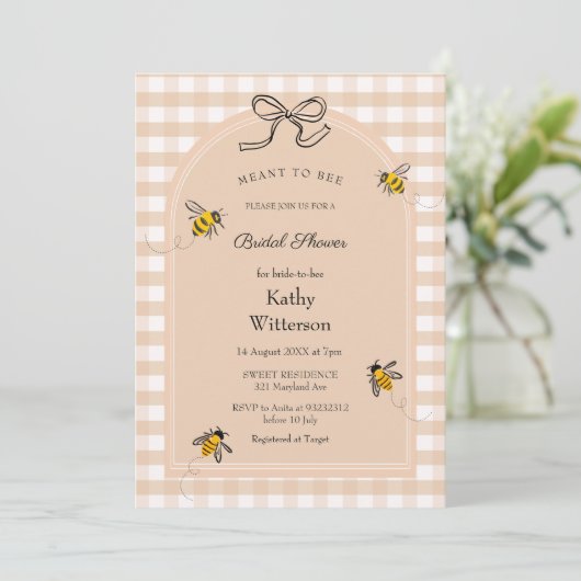 Gingham was bedoeld als uitnodiging voor een bruid (Staand voorkant)