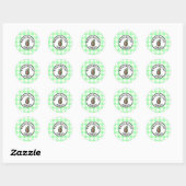 Gingham Watermeloenpickles Ronde Sticker (Vel)