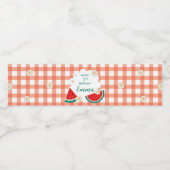 Gingham Watermelon Bottle Wrappers Waterfles Etiket (Enkel label)