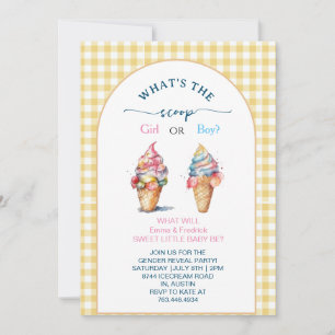 Gingham Waterverf Pastelkleur Ijs Cinsiyet Açıklam Kaart