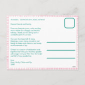 Gingham Wavy Pink Green Christmas Custom 3 Foto Feestdagenkaart (Achterkant)