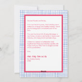 Gingham Wavy Roze Blauw Kerstmis Custom 3 Foto Feestdagenkaart (Achterkant)
