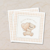 Gingham We Can Bearly Wait Baby Shower Servetten