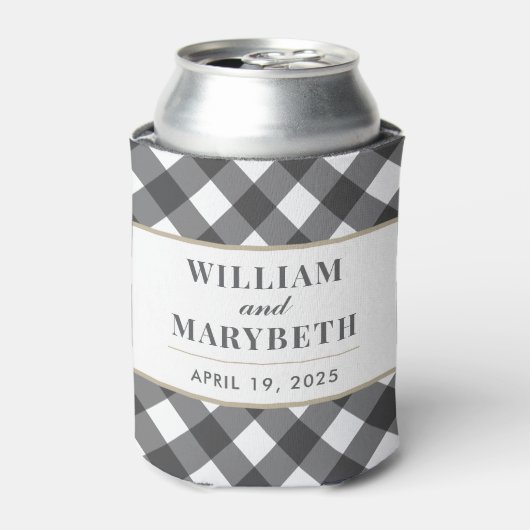 Gingham Wedding Blikjeskoeler (Blikje Voorkant)