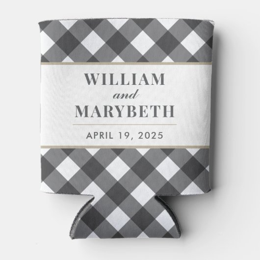 Gingham Wedding Blikjeskoeler (Voorkant)