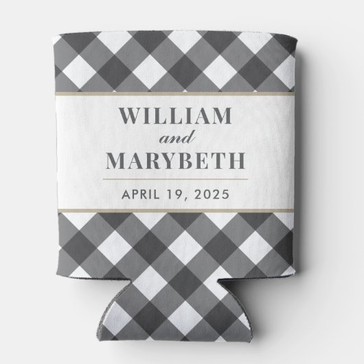 Gingham Wedding Blikjeskoeler (Achterkant)