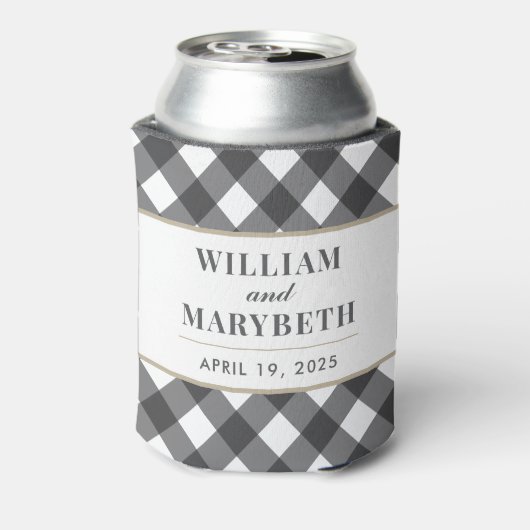 Gingham Wedding Blikjeskoeler (Blikje Achterkant)