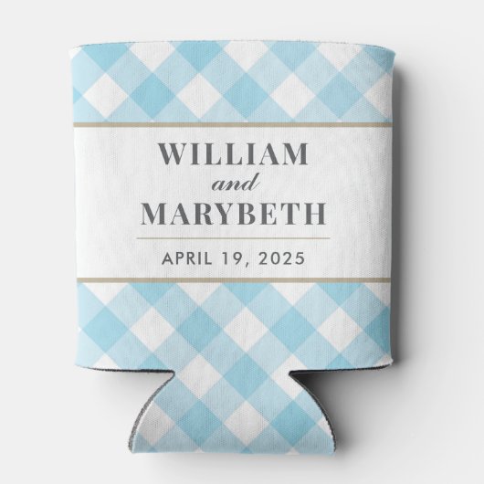 Gingham Wedding Blikjeskoeler (Achterkant)