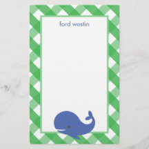 Gingham Whale - Aangepaste schrijfbenodigdheden